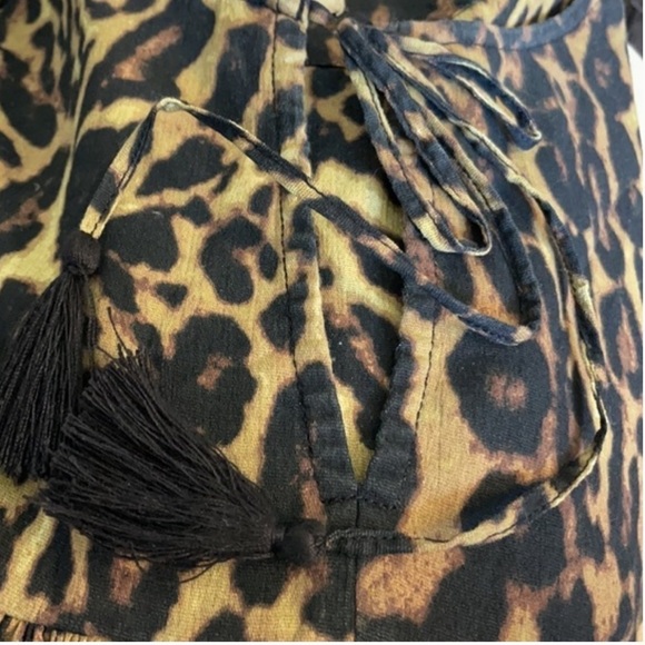 DENIM & SUPPLY RL Animal Print Boho Peasant Top - Picture 8 of 13